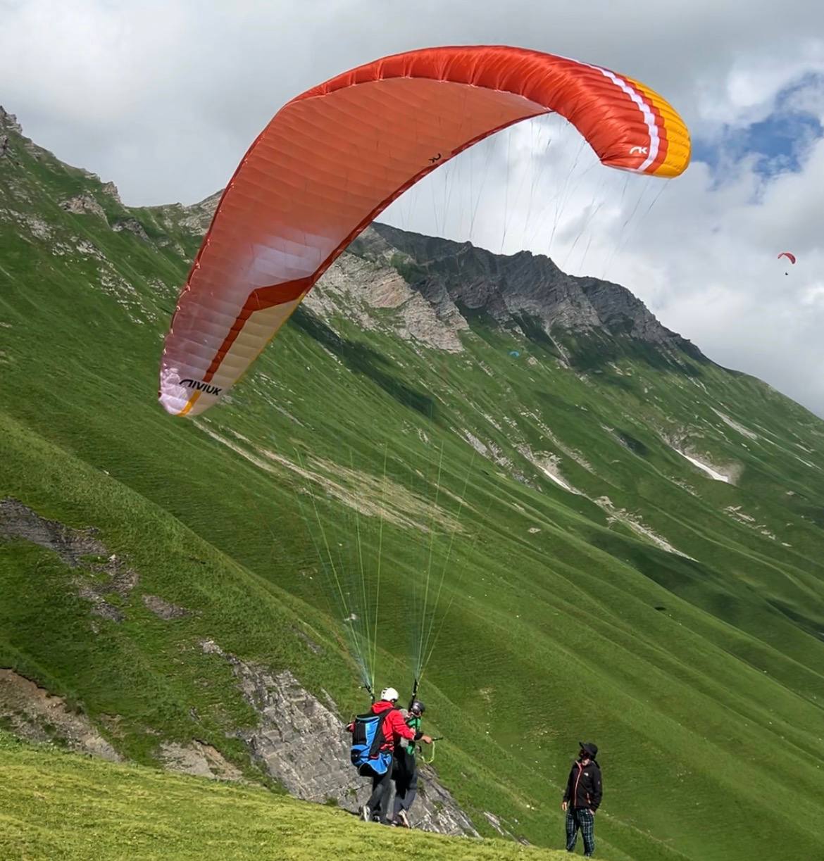 Paragliding above Jvari Pass — launch from Bidara